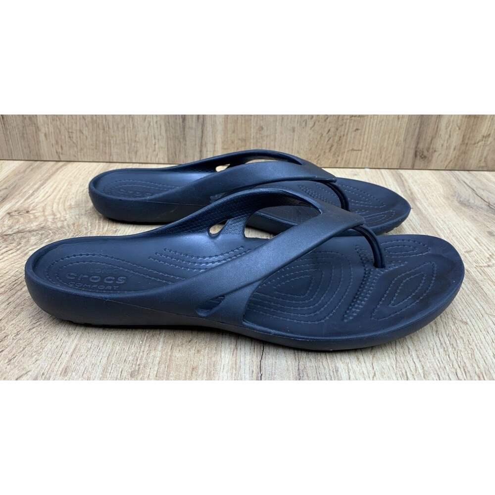 Crocs Women's Kadee II Flip Flop Sandal Thong Toe Black Size 10 - Picture 2 of 13